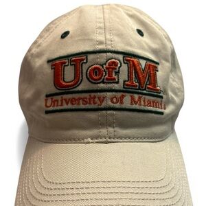 Vintage Grandpa Hat Cap The Game White Miami Hurricanes U of M  Adjustablei